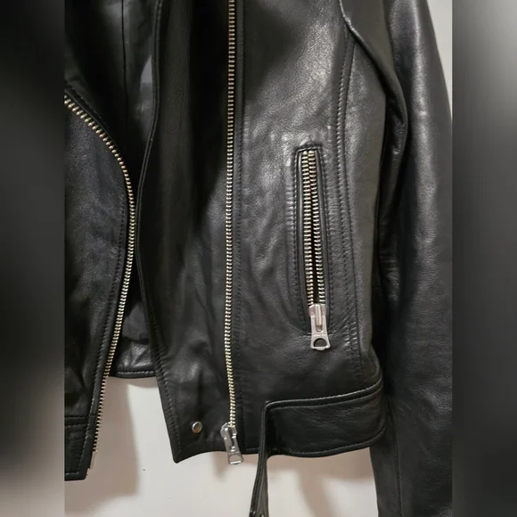Wilfred Black Leather Jacket - Picture 8 of 11